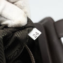 PRADA Handtas Leer Donkerbruin Zilver Auth fm5374-12