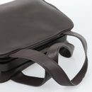 PRADA Handtas Leer Donkerbruin Zilver Auth fm5374-7