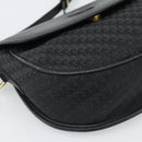 GUCCI Shoulder Bag Canvas Leather Black Gold 007 115 0074 Auth fm5375-13
