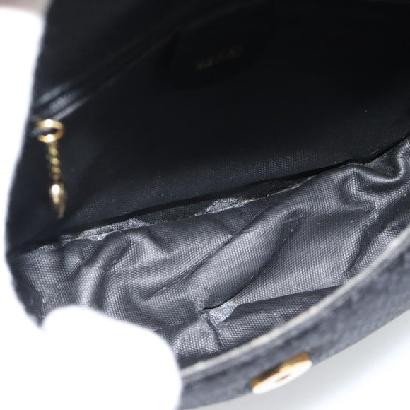 GUCCI Schoudertas Canvas Leer Zwart Goud 007 115 0074 Auth fm5375