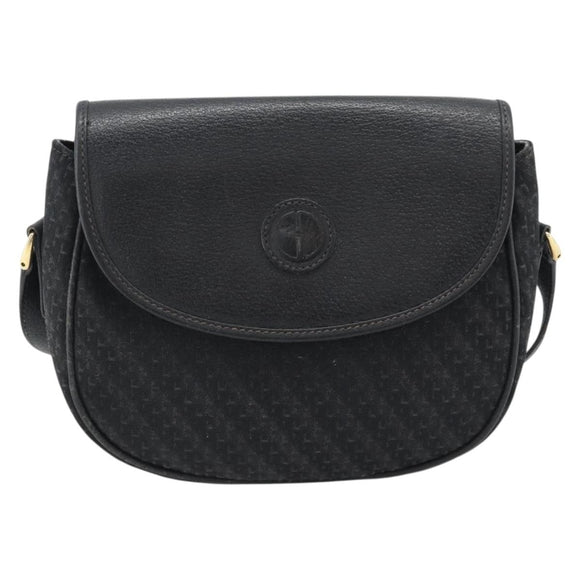 GUCCI Shoulder Bag Canvas Leather Black Gold 007 115 0074 Auth fm5375