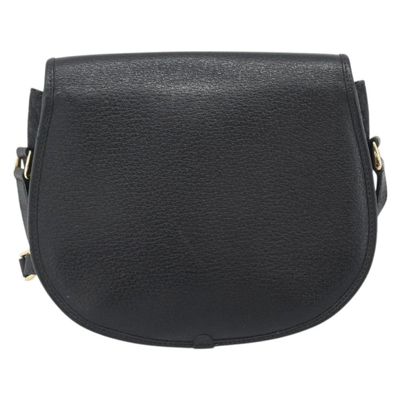 GUCCI Schoudertas Canvas Leer Zwart Goud 007 115 0074 Auth fm5375
