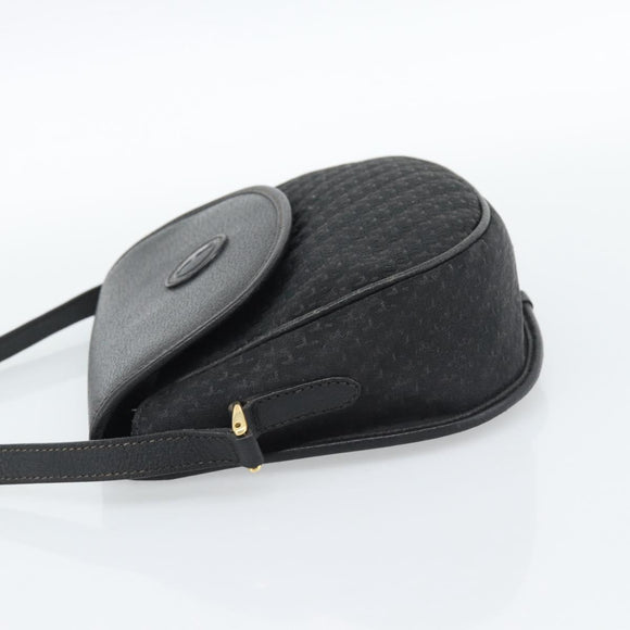 GUCCI Schoudertas Canvas Leer Zwart Goud 007 115 0074 Auth fm5375