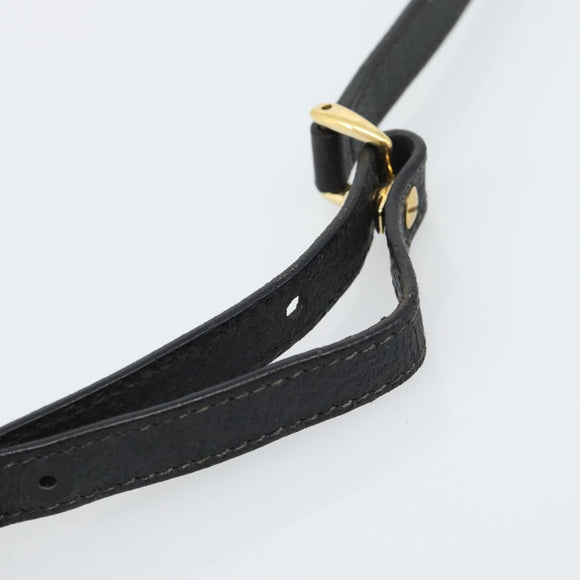 GUCCI Schoudertas Canvas Leer Zwart Goud 007 115 0074 Auth fm5375