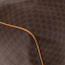 CELINE Macadam Canvas Boston Bag PVC Leather Brown Gold Auth fm5376-14