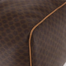 CELINE Macadam Canvas Boston Bag PVC Leather Brown Gold Auth fm5376-15