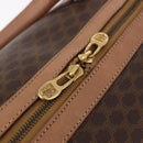 CELINE Macadam Canvas Boston Bag PVC Leather Brown Gold Auth fm5376-9