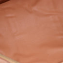 CELINE Macadam Canvas Boston Bag PVC Leather Brown Gold Auth fm5376-10
