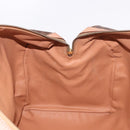 CELINE Macadam Canvas Boston Bag PVC Leather Brown Gold Auth fm5376-18
