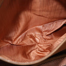 CELINE Macadam Canvas Boston Bag PVC Leather Brown Gold Auth fm5376-21