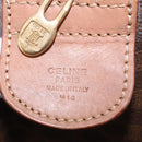 CELINE Macadam Canvas Boston Bag PVC Leather Brown Gold Auth fm5376-11