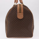 CELINE Macadam Canvas Boston Bag PVC Leather Brown Gold Auth fm5376-3