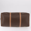 CELINE Macadam Canvas Boston Bag PVC Leather Brown Gold Auth fm5376-5