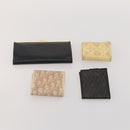 Christian Dior Wallet Leather 10 Set Beige Black black Auth fm5377-11