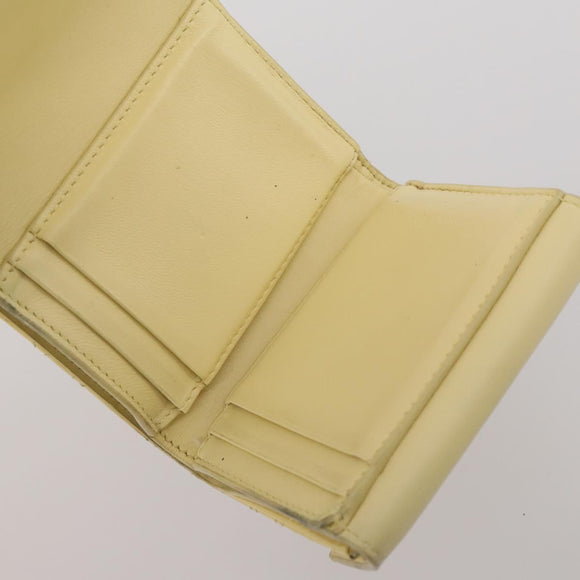Christian Dior Wallet Leather 10 Set Beige Black black Auth fm5377