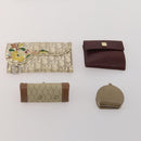 Christian Dior Wallet Leather 10 Set Beige Black black Auth fm5377-2