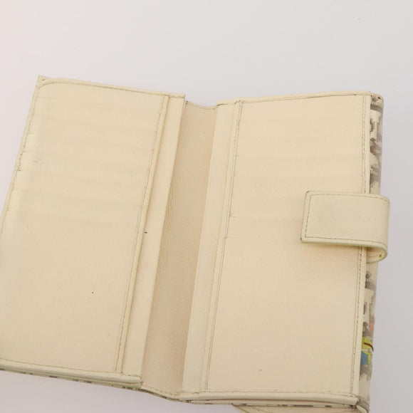 Christian Dior Wallet Leather 10 Set Beige Black black Auth fm5377