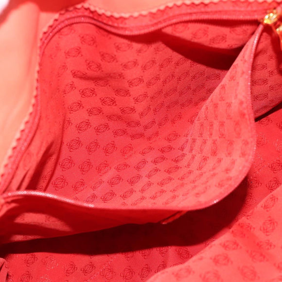 LOEWE Tote Bag Leather Red Gold Auth fm5379
