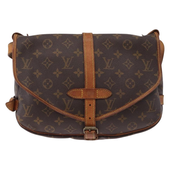 LOUIS VUITTON Monogram Saumur 30 Shoulder Bag M42256 LV Auth fm5380
