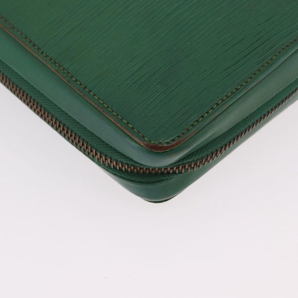 LOUIS VUITTON Epi Agenda Voyage Day Planner Cover Green LV Auth fm5382