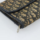 Christian Dior Trotter Canvas Shoulder Bag Navy Gold Auth fm5383-11