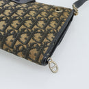 Christian Dior Trotter Canvas Shoulder Bag Navy Gold Auth fm5383-12