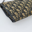 Christian Dior Trotter Canvas Shoulder Bag Navy Gold Auth fm5383-13