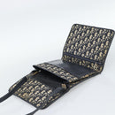 Christian Dior Trotter Canvas Shoulder Bag Navy Gold Auth fm5383-14