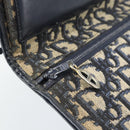 Christian Dior Trotter Canvas Shoulder Bag Navy Gold Auth fm5383-19
