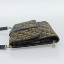 Christian Dior Trotter Canvas Shoulder Bag Navy Gold Auth fm5383-4