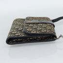 Christian Dior Trotter Canvas Shoulder Bag Navy Gold Auth fm5383-5