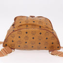 MCM Vicetos Logogram Backpack PVC Beige Gold Auth fm5385A-14