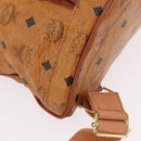 MCM Vicetos Logogram Backpack PVC Beige Gold Auth fm5385A-15