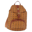 MCM Vicetos Logogram Backpack PVC Beige Gold Auth fm5385A-2