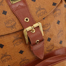 MCM Vicetos Logogram Backpack PVC Beige Gold Auth fm5385A-20