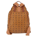 MCM Vicetos Logogram Backpack PVC Beige Gold Auth fm5385A-3