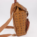 MCM Vicetos Logogram Backpack PVC Beige Gold Auth fm5385A-6