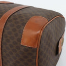 CELINE Macadam Canvas Boston Bag PVC Leather Brown Gold Auth fm5386A-14