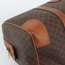CELINE Macadam Canvas Boston Bag PVC Leather Brown Gold Auth fm5386A-15