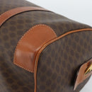 CELINE Macadam Canvas Boston Bag PVC Leather Brown Gold Auth fm5386A-16