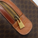 CELINE Macadam Canvas Boston Bag PVC Leather Brown Gold Auth fm5386A-10