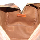 CELINE Macadam Canvas Boston Bag PVC Leather Brown Gold Auth fm5386A-17