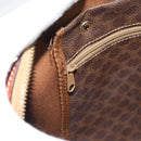 CELINE Macadam Canvas Boston Bag PVC Leather Brown Gold Auth fm5386A-19