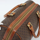 CELINE Macadam Canvas Boston Bag PVC Leather Brown Gold Auth fm5386A-6