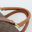 CELINE Macadam Canvas Boston Bag PVC Leather Brown Gold Auth fm5386A-8