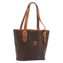 CELINE Macadam Canvas Shoulder Bag PVC Leather Brown Gold Auth fm5387A-1