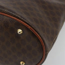 CELINE Macadam Canvas Shoulder Bag PVC Leather Brown Gold Auth fm5387A-14