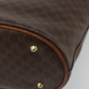 CELINE Macadam Canvas Shoulder Bag PVC Leather Brown Gold Auth fm5387A-16