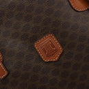 CELINE Macadam Canvas Shoulder Bag PVC Leather Brown Gold Auth fm5387A-18