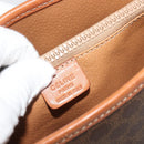 CELINE Macadam Canvas Shoulder Bag PVC Leather Brown Gold Auth fm5387A-19
